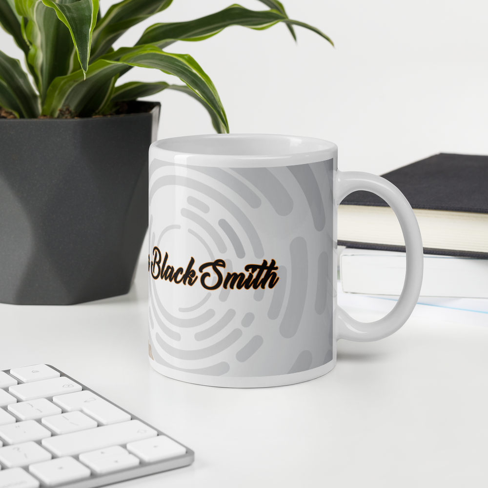 TBS White glossy mug